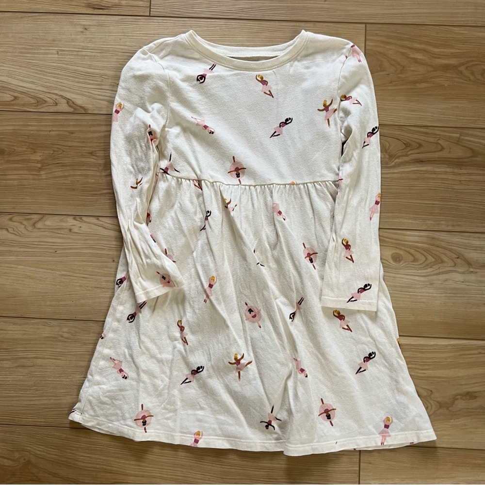3/$20 Ballerina print long sleeve dress, Old Navy
